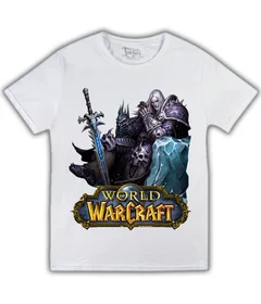 Прикольные футболки: Warcraft лого с мечом на белой